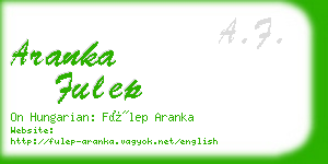 aranka fulep business card